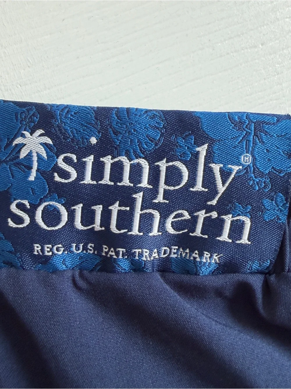 Simply Southern Navy Swim Trunks with Multicolor Neon Waistband
